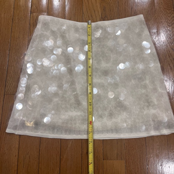 NWT - Zara SEQUIN KNIT MINI SKIRT in Ecru. - Picture 7 of 8